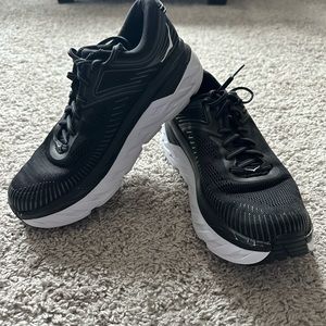 Hoka Women’s Bondi 7 Black & White Shoes-Size 8
